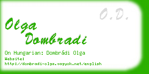 olga dombradi business card